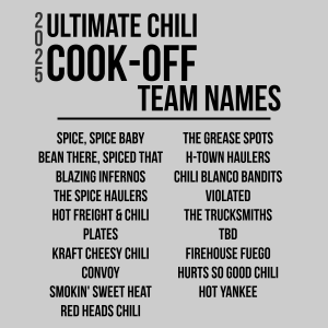 List of the Ultimate Chili Cook-Off Team Names