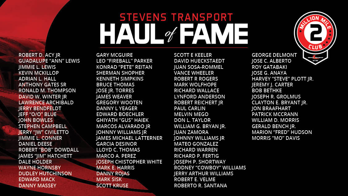 Two million miler awardee names